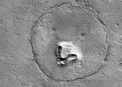 ستاره شناسان تصویر جالبی شبیه یک خرس در مریخ کشف نموده اند